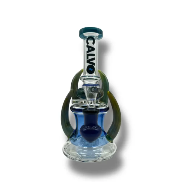 Blue Four Horn Rig Bong / Calvo Glass
